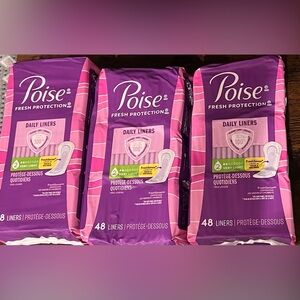 Poise Fresh Protection Daily Panty Liners Unscented 2 Drop Very Light X’s 3